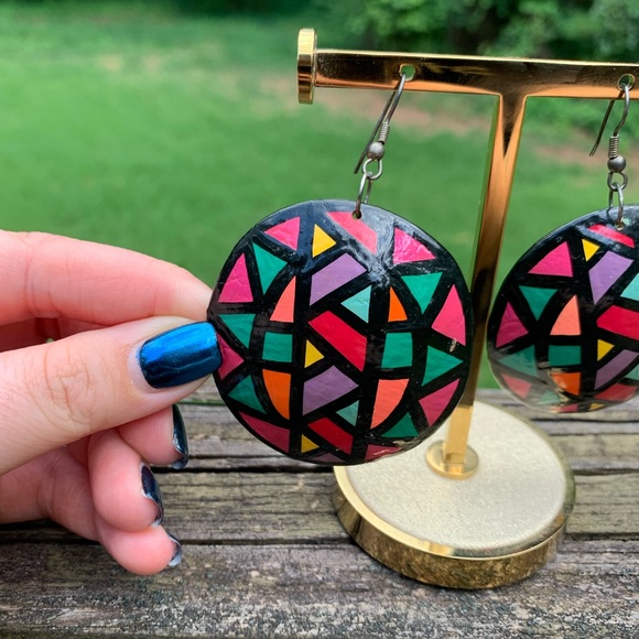 HandMade Hand Painted Earrings - Picture 4 of 8